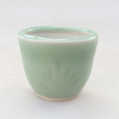 Bonsaischale aus Keramik 3,5 x 3,5 x 3 cm, Farbe grün - 1