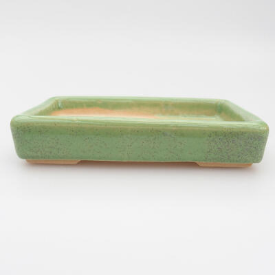 Bonsaischale aus Keramik 10 x 6,5 x 2 cm, Farbe grün - 1
