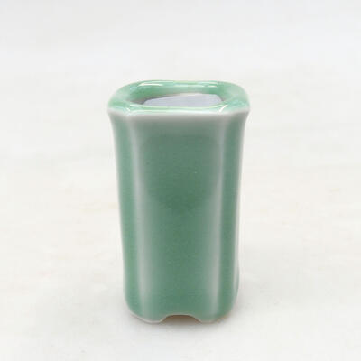 Bonsaischale aus Keramik 2,5 x 2,5 x 4,5 cm, Farbe grün - 1