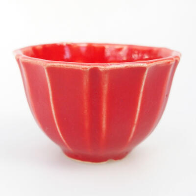 Bonsaischale aus Keramik 5 x 5 x 3,5 cm, Farbe rot - 1
