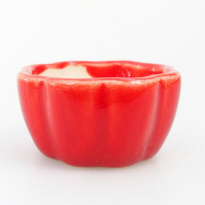 Bonsaischale aus Keramik 3,5 x 3,5 x 2 cm, Farbe rot - 1