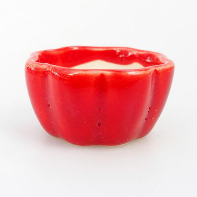 Bonsaischale aus Keramik 3,5 x 3,5 x 2 cm, Farbe rot - 1
