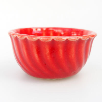 Bonsaischale aus Keramik 5 x 5 x 2,5 cm, Farbe rot - 1