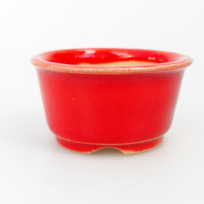 Bonsaischale aus Keramik 4 x 4 x 2,5 cm, Farbe rot - 1