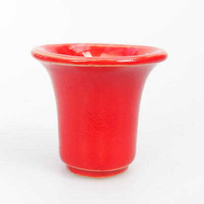 Bonsaischale aus Keramik 4 x 4 x 4 cm, Farbe rot - 1