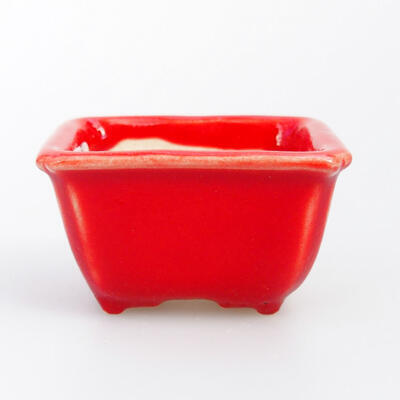 Bonsaischale aus Keramik 4 x 3 x 2,5 cm, Farbe rot - 1