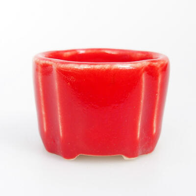 Bonsaischale aus Keramik 3 x 3 x 2,5 cm, Farbe rot - 1