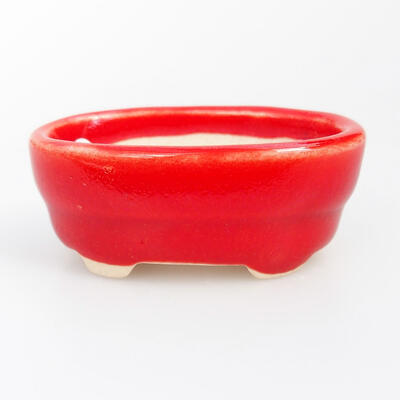 Bonsaischale aus Keramik 4 x 2,5 x 1,5 cm, Farbe rot - 1
