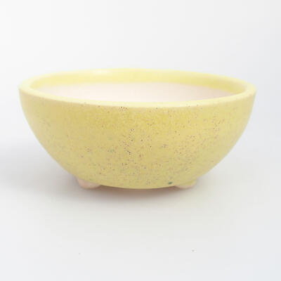 Bonsaischale aus Keramik 6 x 6 x 3 cm, Farbe gelb - 1