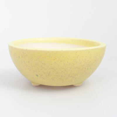 Bonsaischale aus Keramik 6 x 6 x 3 cm, Farbe gelb - 1