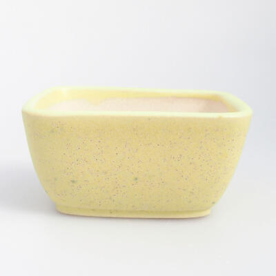 Bonsaischale aus Keramik 5,5 x 4,5 x 3 cm, Farbe gelb - 1