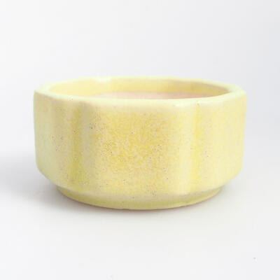 Bonsaischale aus Keramik 4,5 x 4,5 x 2 cm, Farbe gelb - 1