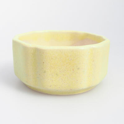 Bonsaischale aus Keramik 4,5 x 4,5 x 2 cm, Farbe gelb - 1