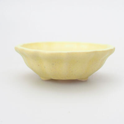 Bonsaischale aus Keramik 5 x 5 x 2 cm, Farbe gelb - 1