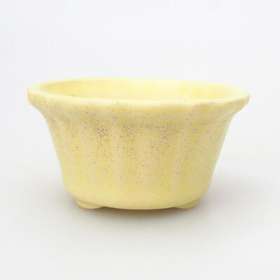 Bonsaischale aus Keramik 5 x 5 x 3 cm, Farbe gelb - 1