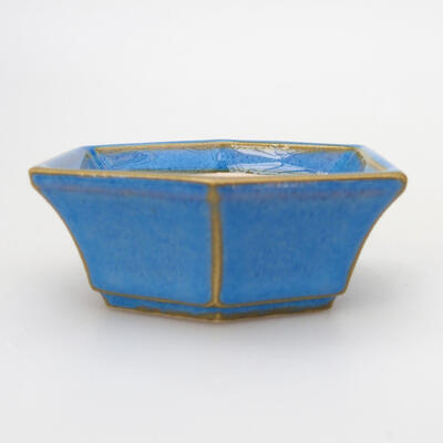 Bonsaischale aus Keramik 5,5 x 5 x 2,5 cm, Farbe blau - 1