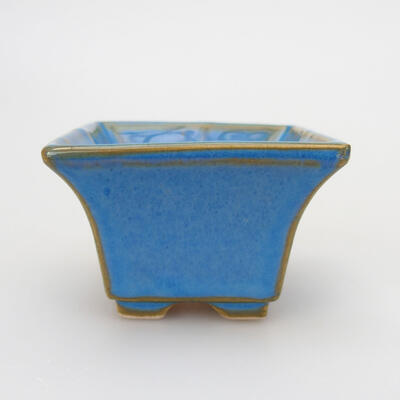 Bonsaischale aus Keramik 5,5 x 5,5 x 4 cm, Farbe blau - 1