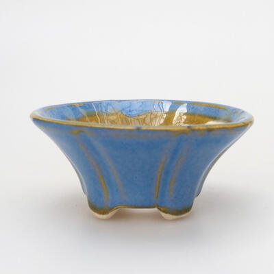 Bonsaischale aus Keramik 5,5 x 5,5 x 2,5 cm, Farbe blau - 1