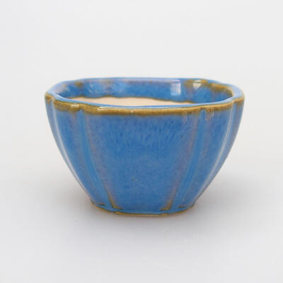 Bonsaischale aus Keramik 4,5 x 4,5 x 3 cm, Farbe blau - 1