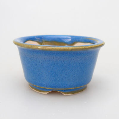 Bonsaischale aus Keramik 4 x 4 x 2,5 cm, Farbe blau - 1