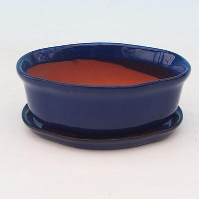 Bonsai Schale Tablett mit Wasser H05 +, blau - 1
