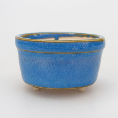 Bonsaischale aus Keramik 3,5 x 3,5 x 2,5 cm, Farbe Blau - 1