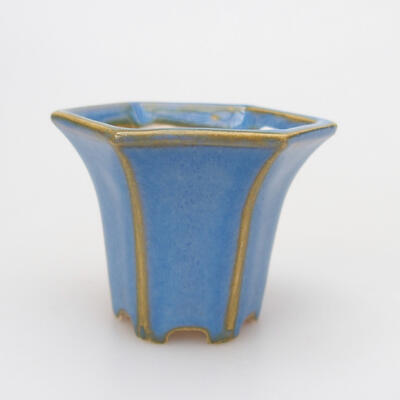 Bonsaischale aus Keramik 4 x 3,5 x 3,5 cm, Farbe blau - 1