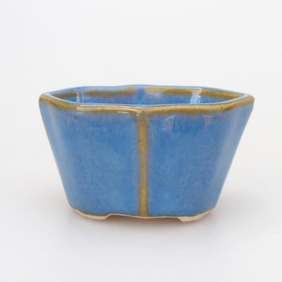 Bonsaischale aus Keramik 4,5 x 3 x 3 cm, Farbe blau - 1