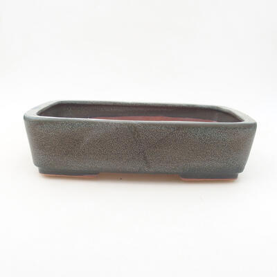 Keramische Bonsai-Schale 25 x 19,5 x 6,5 cm, graue Farbe - 1
