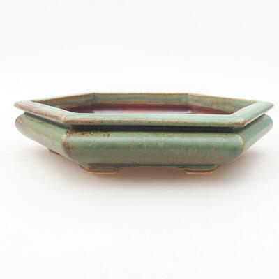 Keramische Bonsai-Schale 18 x 16 x 3,5 cm, Farbe grün - 1