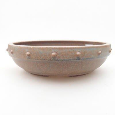 Keramische Bonsai-Schale 20 x 20 x 5,5 cm, braun-blaue Farbe - 1