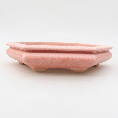 Keramik Bonsai Schüssel 18 x 16 x 3,5 cm, Farbe rosa - 1