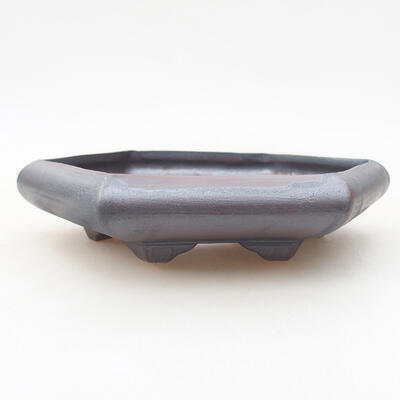 Keramische Bonsai-Schale 15,5 x 14 x 3,5 cm, Metallfarbe - 1