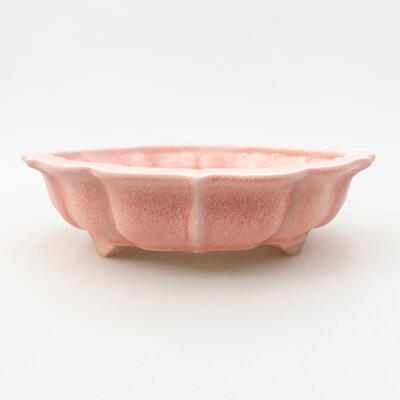 Keramik Bonsai Schüssel 17 x 17 x 4,5 cm, Farbe rosa - 1