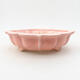 Keramik Bonsai Schüssel 17 x 17 x 4,5 cm, Farbe rosa - 1/3