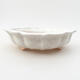 Keramische Bonsai-Schale 17 x 17 x 4,5 cm, weiße Farbe - 1/3