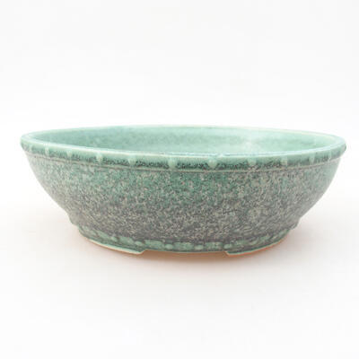 Keramische Bonsai-Schale 17 x 17 x 4,5 cm, Farbe grün - 1