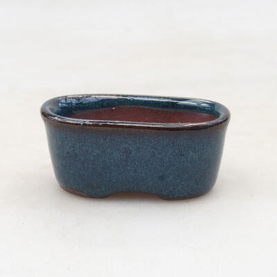 Bonsaischale aus Keramik 4,5 x 2,5 x 2 cm, Farbe blau - 1