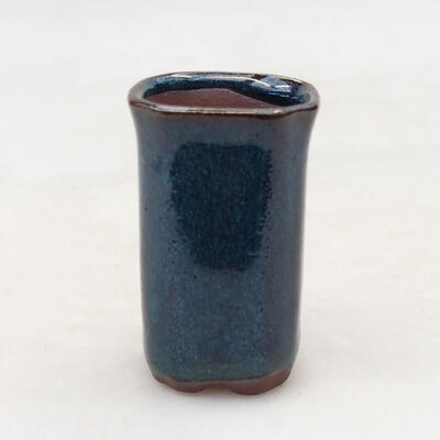 Bonsaischale aus Keramik 3 x 3 x 5 cm, Farbe blau - 1