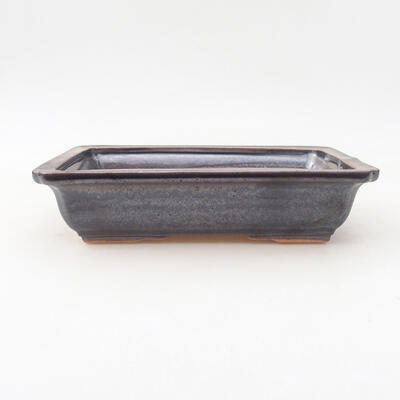 Keramische Bonsai-Schale 17 x 12,5 x 3,5 cm, Metallfarbe - 1