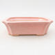 Keramische Bonsai-Schale 12,5 x 10 x 4 cm, Farbe rosa - 1/3