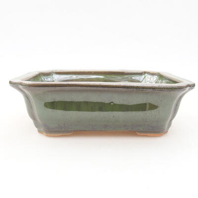 Keramische Bonsai-Schale 12 x 9,5 x 4 cm, Farbe grün - 1