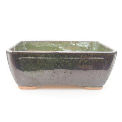 Keramische Bonsai-Schale 15 x 11,5 x 5,5 cm, Farbe grün - 1