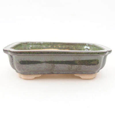 Keramische Bonsai-Schale 13 x 9,5 x 3,5 cm, Farbe grün - 1