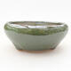 Keramische Bonsai-Schale 10,5 x 10,5 x 4 cm, Farbe grün - 1/3
