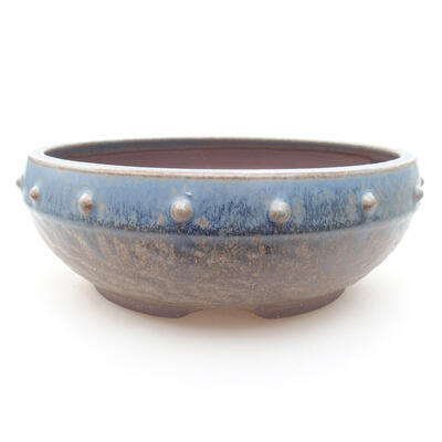 Keramische Bonsai-Schale 18,5 x 18,5 x 7 cm, Farbe blau - 1