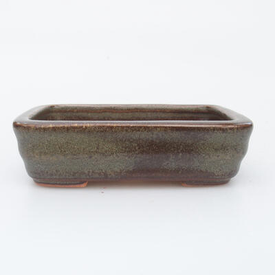 Bonsaischale aus Keramik 11,5 x 8,5 x 3 cm, Farbe braun - 1