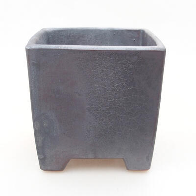 Keramische Bonsai-Schale 8,5 x 8,5 x 8,5 cm, Metallfarbe - 1