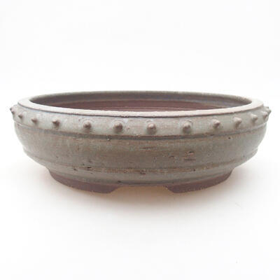 Keramische Bonsai-Schale 24 x 24 x 7,5 cm, graue Farbe - 1
