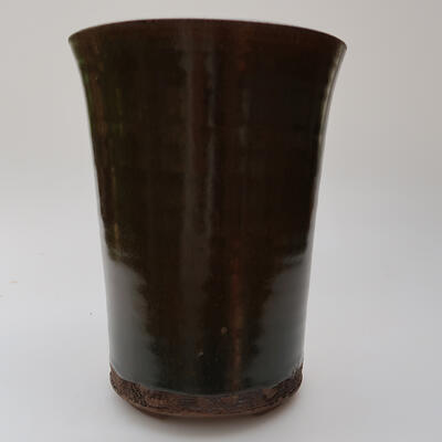 Bonsaischale aus Keramik 13 x 13 x 17,5 cm, Farbe braun - 1